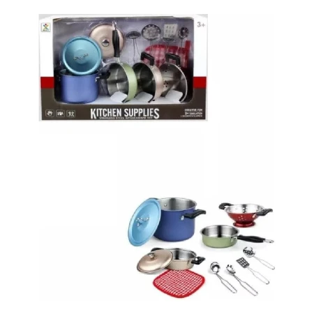 Set De 11 Piezas Ollas De Colores En Metal Mundo Kanata