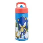 Botella Plástica Con Pajita Sonic 410 Ml Mundo Kanata