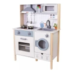 Cocina De Madera Grande Con Campana Y Lavarropas Kanata