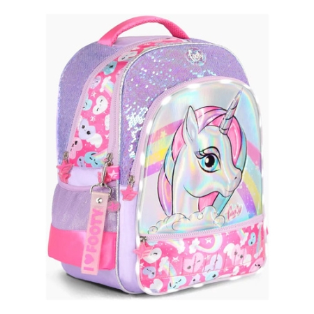Footy Mochila Unicornio De Espalda Lila Con Luz 18 - Imagen 2