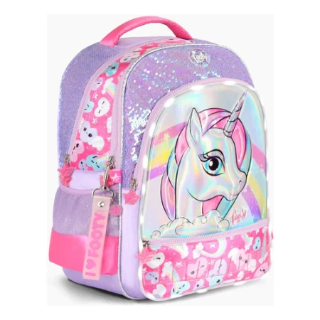 Footy Mochila Unicornio De Espalda Lila Con Luz 18 - Imagen 2