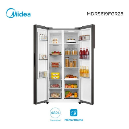 Heladera Black Inverter 482l Side By Side Midea Mdrs619fgr28 - Imagen 3