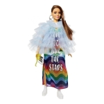 Muñeca Barbie Extra Doll # 9 En Chaqueta Azul Con Volantes
