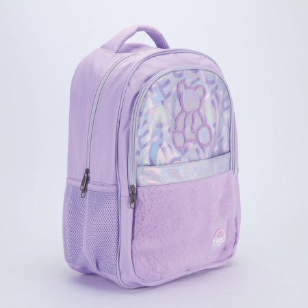 Mochila Escolar Filgo Starpak 18 Cute Osito Peluche Lila - Imagen 2