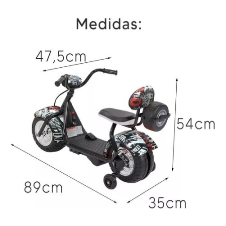 Moto A Bateria Con Con Freno Usb Hasta 30kg Ok-306 Kanata - Imagen 3