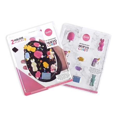 Set 2 Moldes Parpen Huevo Candy Pascua Mundo Kanata