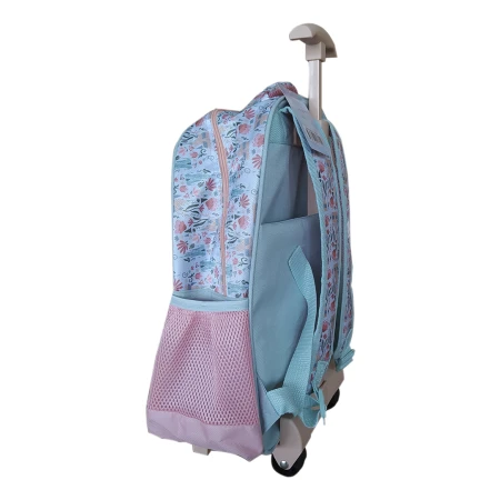 Mochila Niña Escolar Frozen Con Carro 40x30 Cm Menta - Imagen 2