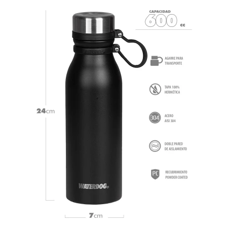 Botella Térmica Waterdog Buho 600ml Frio Calor Hermetica - Imagen 2
