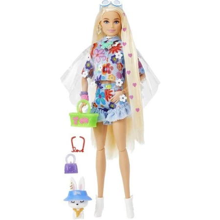 Barbie Extra Número 12 Conjunto Floral Con Conejo De Mascota - Imagen 3
