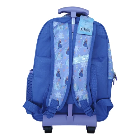 Mochila Escolar Niña Escolar Frozen Con Carro Celeste - Imagen 3