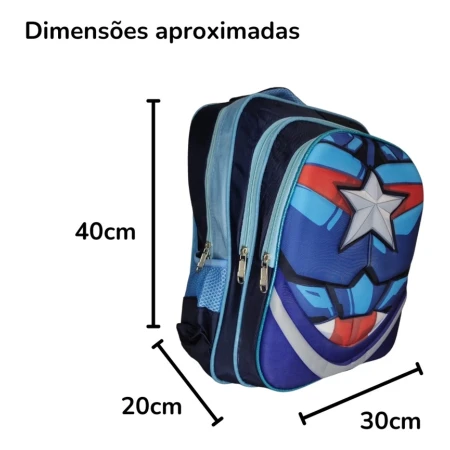 Mochila Infantil Escolar De Colgar Diseño Capitan America - Imagen 4