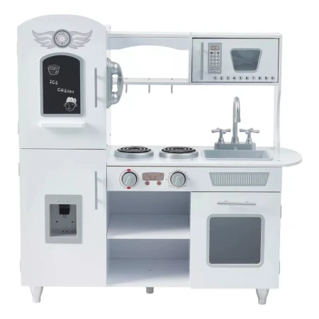 Cocina De Madera Sonido Color Blanca / Plateado Kanata