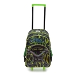 Mochila Con Carro Gamer Color Negro Diseño De La Tela Rayado