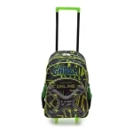 Mochila Con Carro Gamer Color Negro Diseño De La Tela Rayado