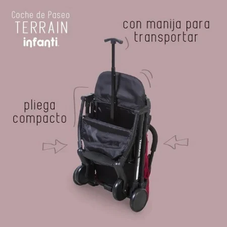 Coche De Bebé Infanti Terrain C-3 De Paseo Reclinable Rojo - Imagen 3