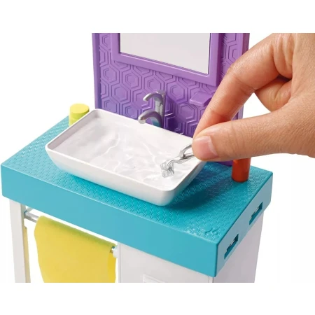 Muñeco Ken Barbie Muebles Baño Afeitar Fyk51 Mundo Kanata - Imagen 4