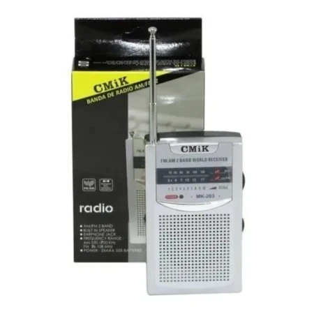 Radio Portatil Cmik Am/fm Mk-203 Alimentación 2 Pilas Aaa - Imagen 2