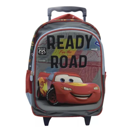 Mochila Escolar Cars 3d Tafeta Niños Con Ruedas