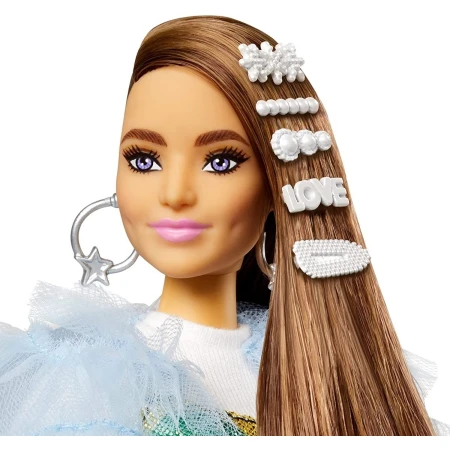 Muñeca Barbie Extra Doll # 9 En Chaqueta Azul Con Volantes - Imagen 3