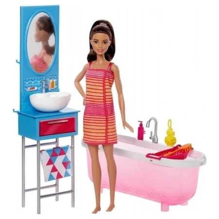 Muiñeca Barbie Con Bañera Y Accesorios Dvx51 Mundo Kanata