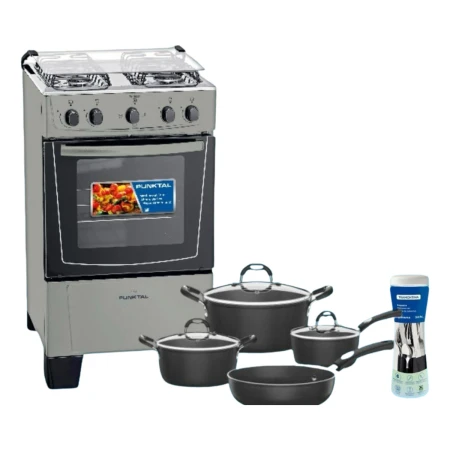 Cocina Combinada + Cubiertos Tramontina + Batería De Cocina