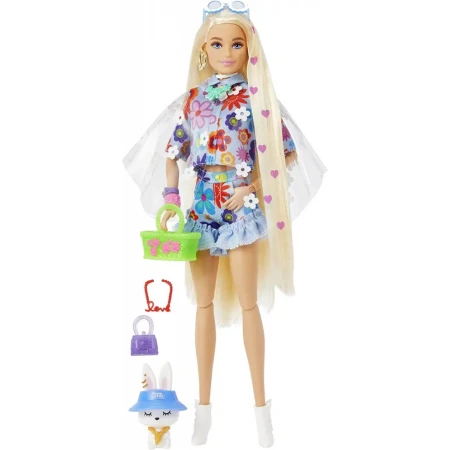 Barbie Extra Número 12 Conjunto Floral Con Conejo De Mascota - Imagen 5
