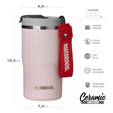 Vaso Térmico Waterdog Clyde 480 Ml Acero Inoxidable - Imagen 2