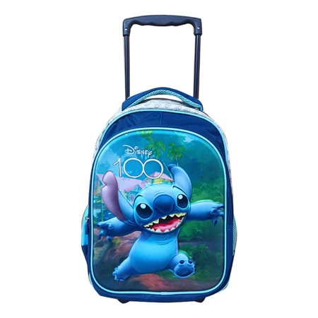 Mochila Infantil Con Carro Disney 100 3d Stitch Grande - Imagen 2
