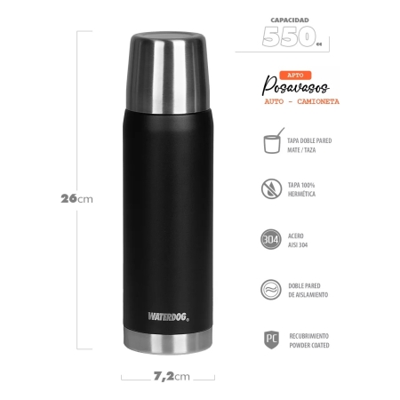 Termo Acero Inoxidable Waterdog Obus 550ml Frio Calor Color - Imagen 2