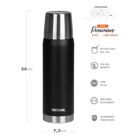 Termo Acero Inoxidable Waterdog Obus 550ml Frio Calor Color - Imagen 2