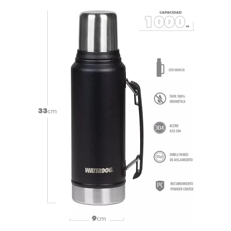 Termo Waterdog 1 Litro Ombu Manija Tapon Cebador 360° - Imagen 4