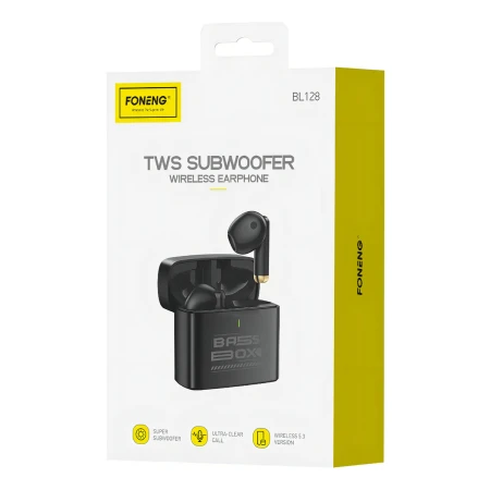 Auricular Foneng Inalambrico Tws Subwoofer 2 Colores Bl128 Color Negro - Imagen 5