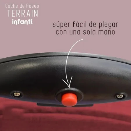 Coche De Bebé Infanti Terrain C-3 De Paseo Reclinable Rojo - Imagen 4