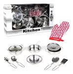 Juego De Cocina De Metal Infantil 11 Pcs - Cocinita Kanata