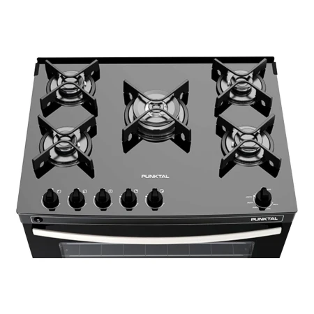 Cocina Punktal Agile Glass Pk-gl5 Gas/eléctrica 5 Hornallas - Imagen 3