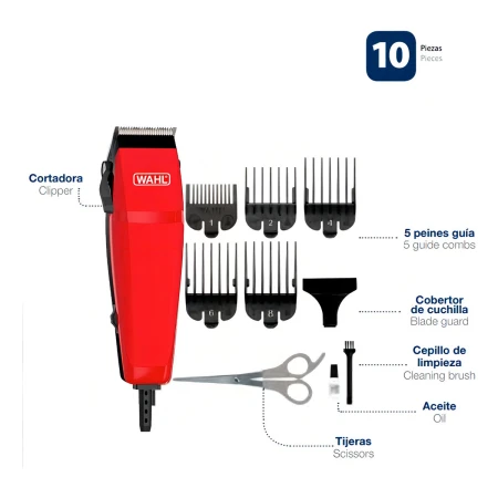 Cortadora De Pelo Wahl Home Easy Cut Roja 220v - Imagen 6