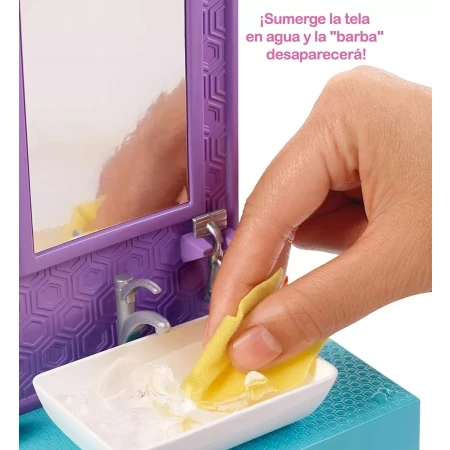 Muñeco Ken Barbie Muebles Baño Afeitar Fyk51 Mundo Kanata - Imagen 8