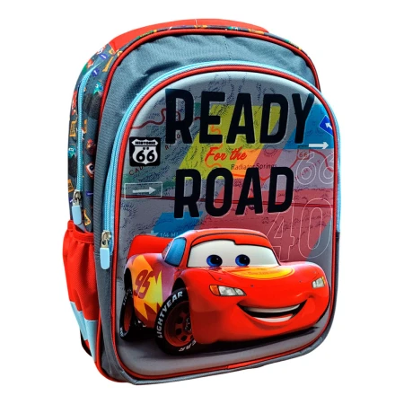Mochila Infantil Cars 3d 40 Cm Espalda Vamos A Jugar Gris