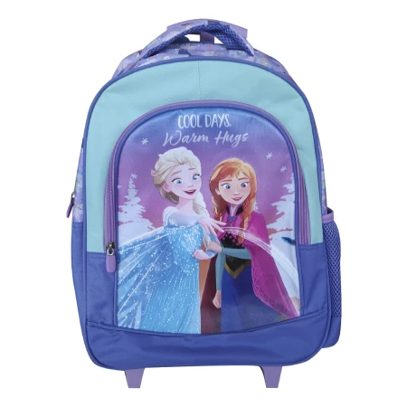Mochila Escolar Niña Escolar Frozen Con Carro Celeste