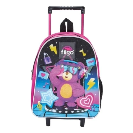 Mochila Escolar Infantil Con Carrito Filgo Osito Rosa Chicle