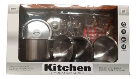 Juego De Cocina De Metal Infantil 11 Pcs - Cocinita Kanata - Imagen 2