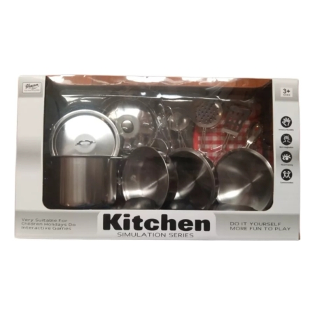 Juego De Cocina De Metal Infantil 11 Pcs - Cocinita Kanata - Imagen 2