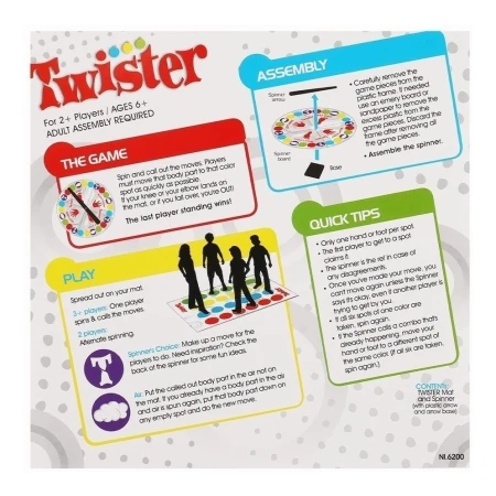 Juego En Caja Twister 999-105 Para Niños Alfombra Colores - Imagen 2