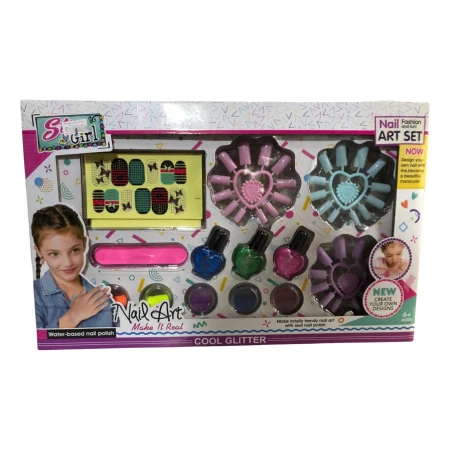 Juego De Esmalte Y Uñas Postizas Para Niñas Nail Art