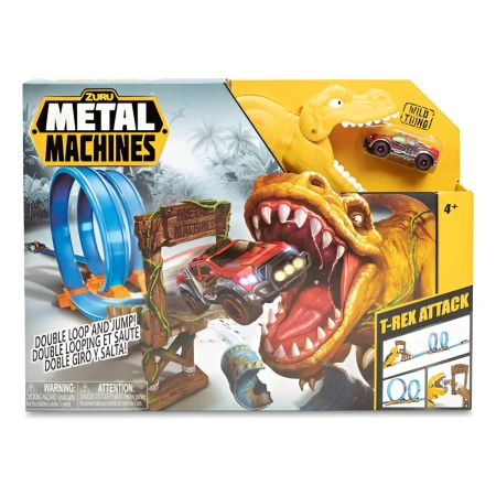 Metal Machines T-rex Attack Juego De Pistas De Construcción